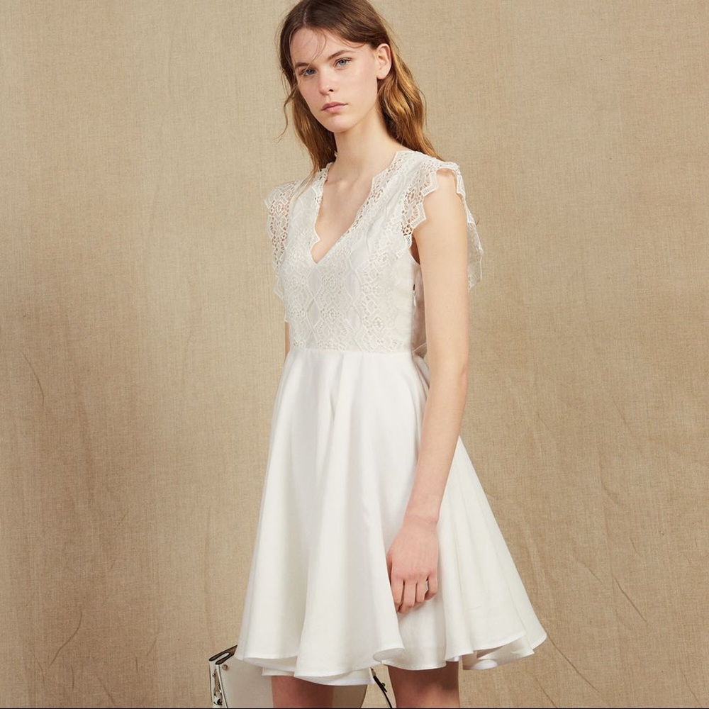 Brand new sandro white lace dress size 40/3